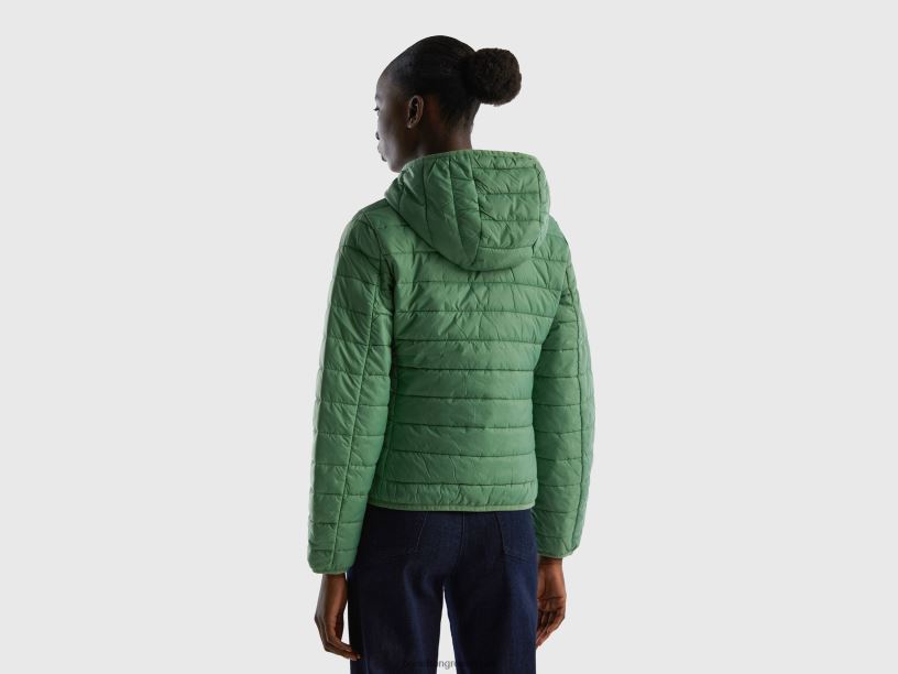 Πουφερ μπουφάν με ανακυκλωμένη βάτα J8TLD3744 Benetton γυναίκες πράσινος