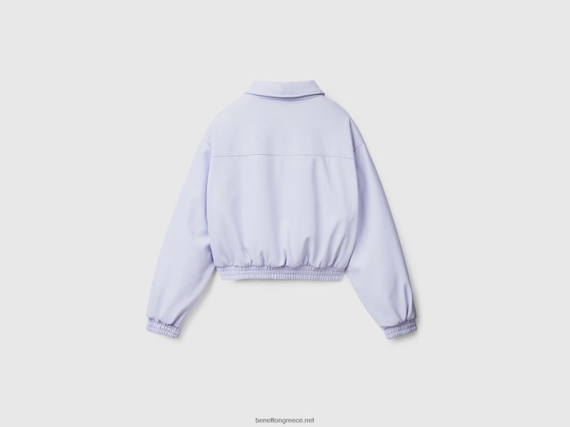 ελαφρύ bomber από απομίμηση δέρματος J8TLD236 Benetton γυναίκες πασχαλιά