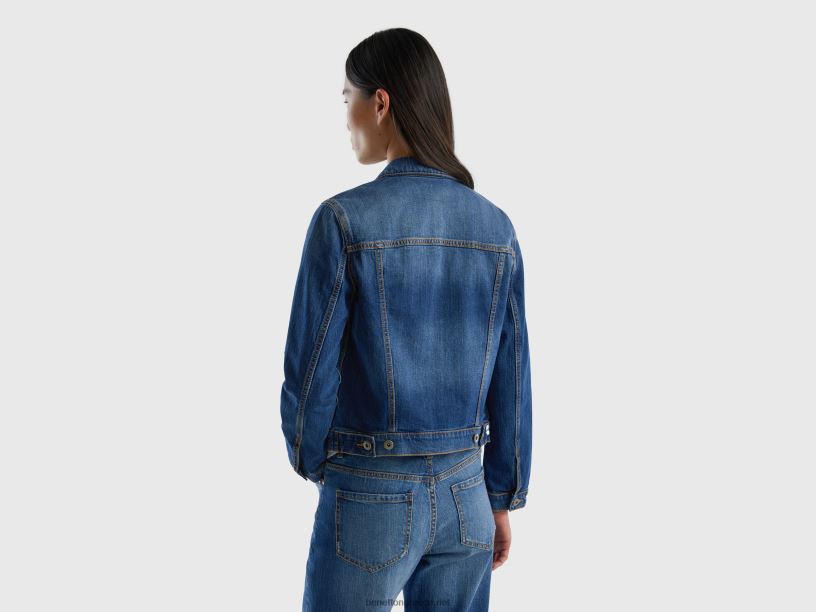 τζιν μπουφάν σε boxy fit J8TLD3739 Benetton γυναίκες μπλε