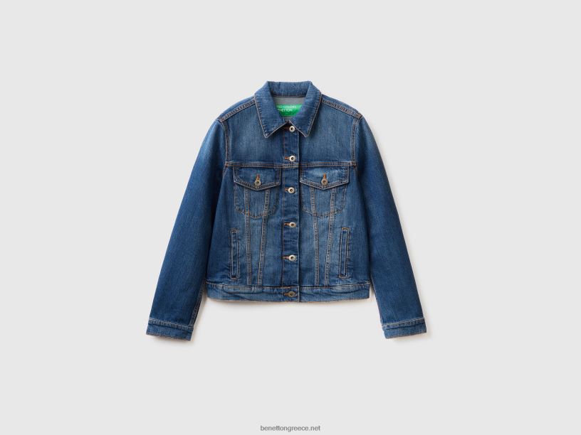 τζιν μπουφάν σε boxy fit J8TLD3739 Benetton γυναίκες μπλε