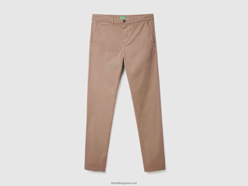 Dove grey slim fit chinos J8TLD4657 Benetton γυναίκες γκρι περιστεριού