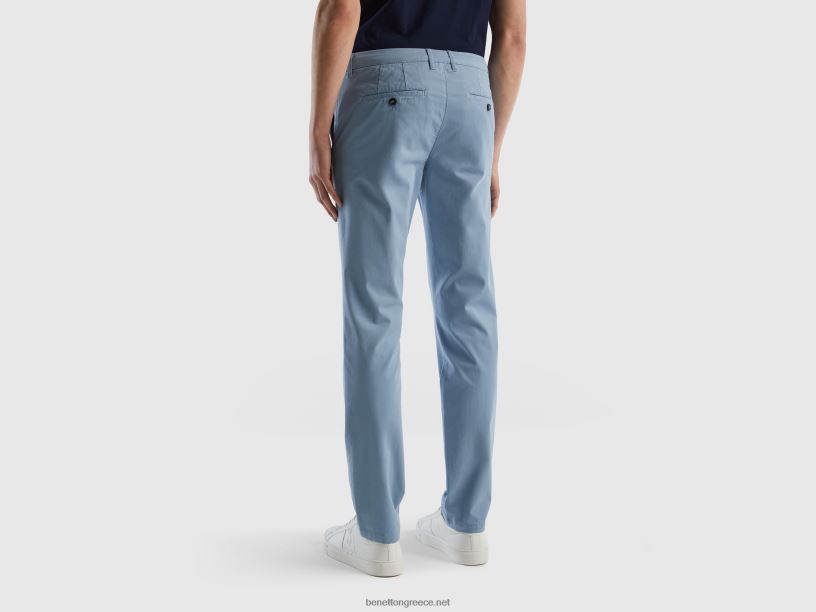 air force blue slim fit chinos J8TLD1465 Benetton γυναίκες μπλε της αεροπορίας