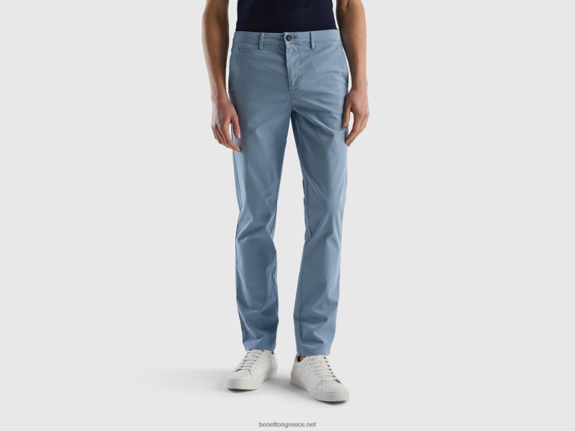 air force blue slim fit chinos J8TLD4651 Benetton γυναίκες μπλε της αεροπορίας