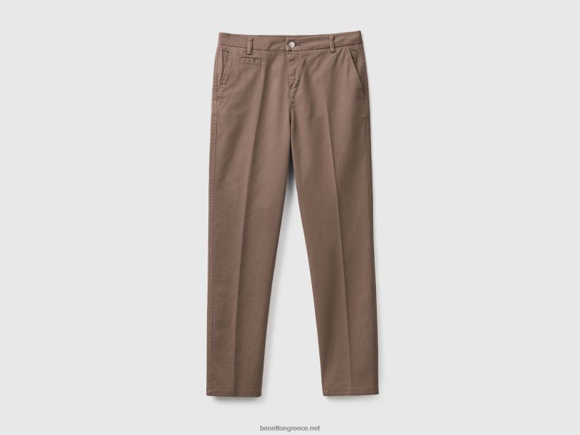 βαμβακερά chinos dove γκρι slim fit J8TLD4116 Benetton γυναίκες γκρι περιστεριού