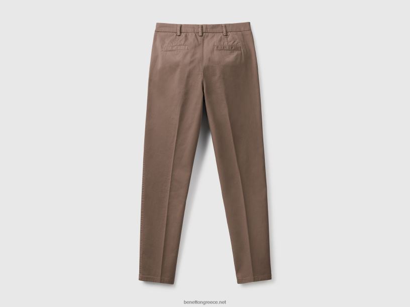 βαμβακερά chinos dove γκρι slim fit J8TLD4116 Benetton γυναίκες γκρι περιστεριού