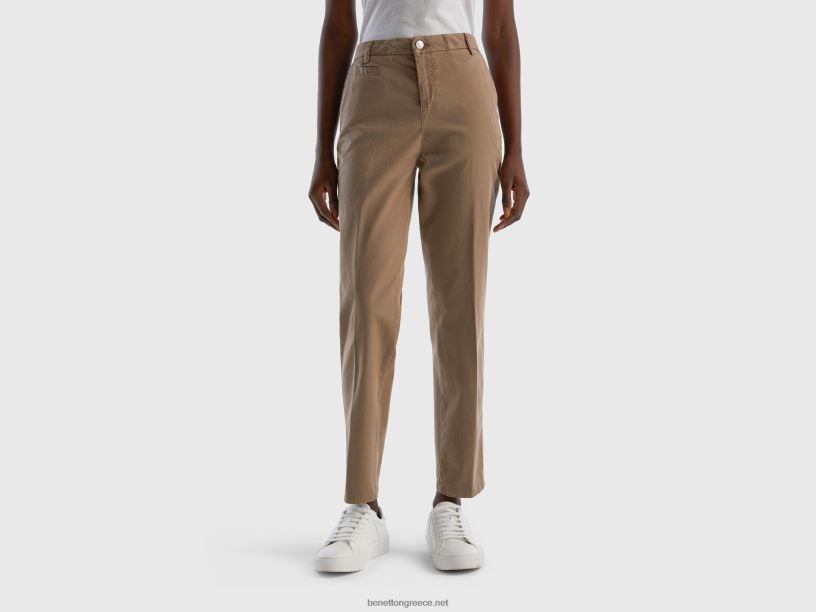 βαμβακερά chinos dove γκρι slim fit J8TLD652 Benetton γυναίκες γκρι περιστεριού