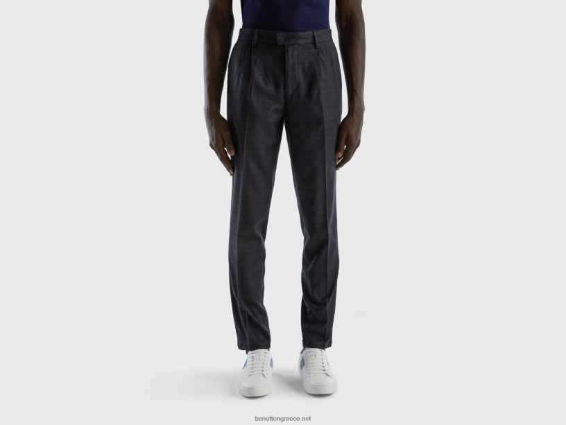 πρίγκιπας της Ουαλίας flowy chinos J8TLD1429 Benetton γυναίκες γκρί