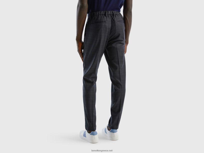 πρίγκιπας της Ουαλίας flowy chinos J8TLD1429 Benetton γυναίκες γκρί