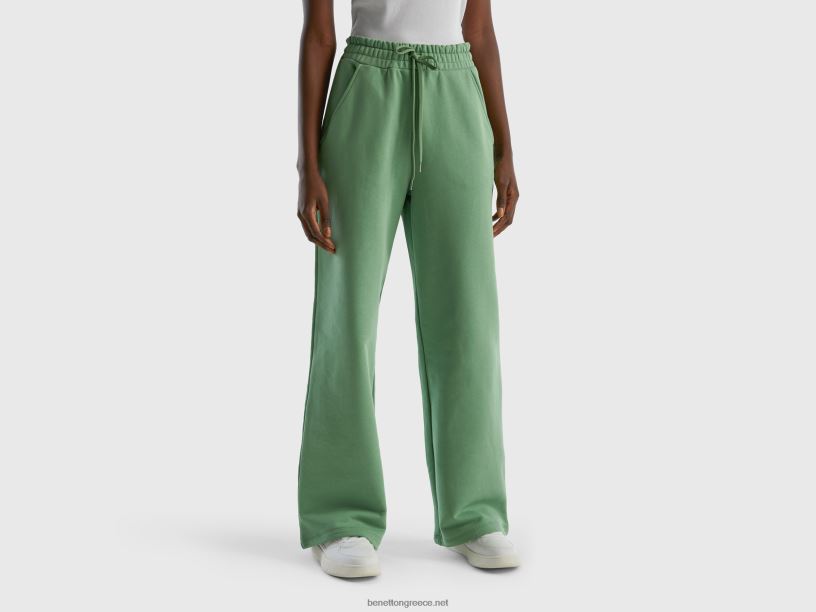 ψηλόμεσο φούτερ J8TLD4076 Benetton γυναίκες πράσινος