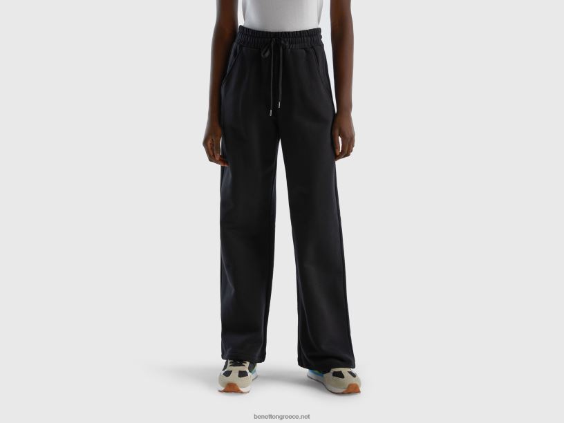 ψηλόμεσο φούτερ J8TLD4085 Benetton γυναίκες μαύρος