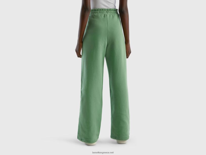 ψηλόμεσο φούτερ J8TLD591 Benetton γυναίκες πράσινος