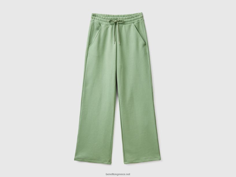 ψηλόμεσο φούτερ J8TLD591 Benetton γυναίκες πράσινος