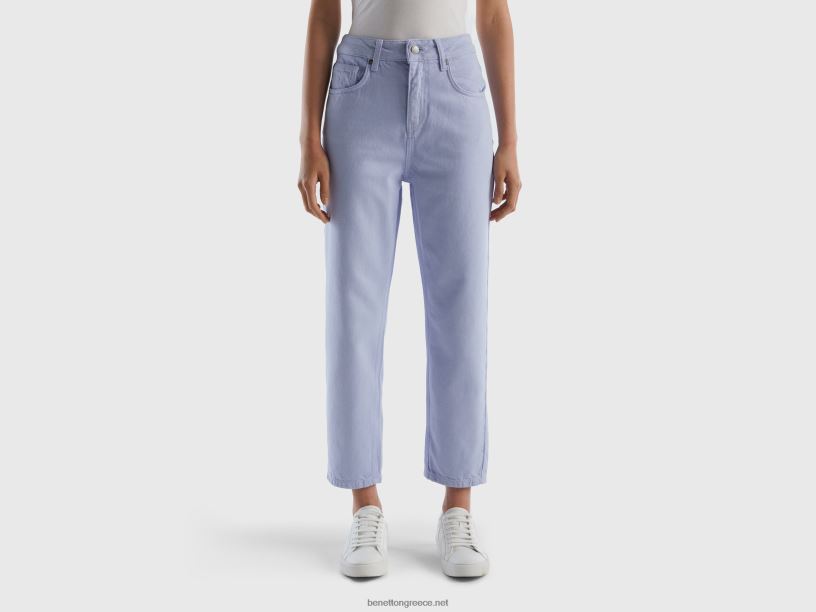 μακρύ παντελόνι μαμά J8TLD4052 Benetton γυναίκες λεβάντα