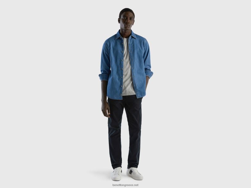μαύρο slim fit chino J8TLD1468 Benetton γυναίκες μαύρος