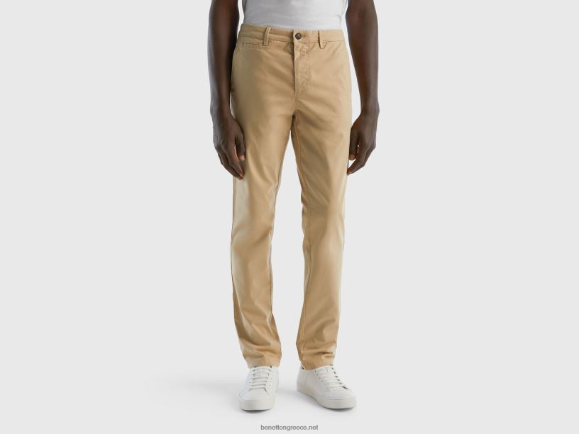 μπεζ slim fit chinos J8TLD4655 Benetton γυναίκες μπεζ