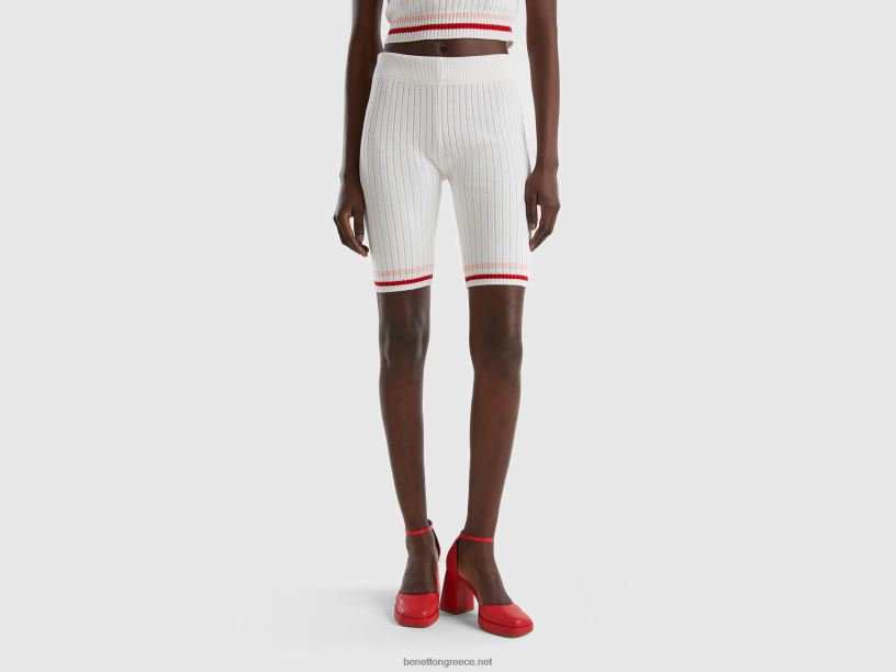 λευκό ποδηλατικό σορτς J8TLD604 Benetton γυναίκες άσπρο