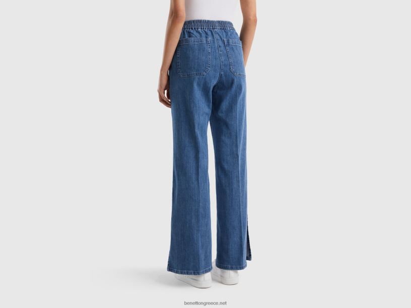 τζιν παντελόνι με σκίσιμο J8TLD672 Benetton γυναίκες μπλε