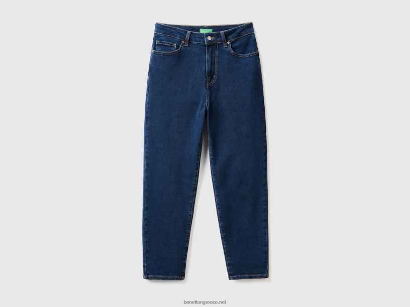 cropped mom fit τζιν J8TLD4152 Benetton γυναίκες μπλε