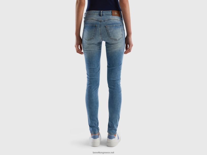 skinny fit push up τζιν J8TLD684 Benetton γυναίκες γαλάζιο