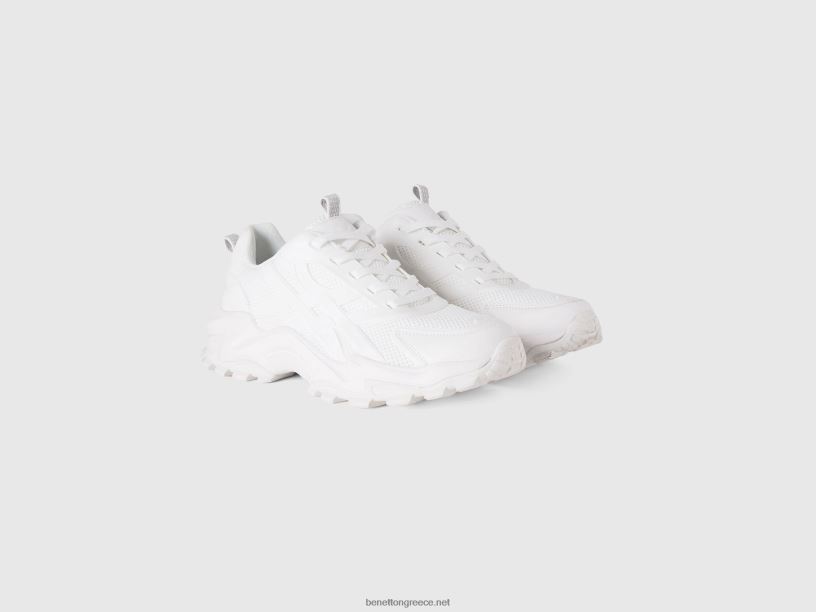 λευκά αθλητικά παπούτσια για τρέξιμο J8TLD1102 Benetton γυναίκες άσπρο