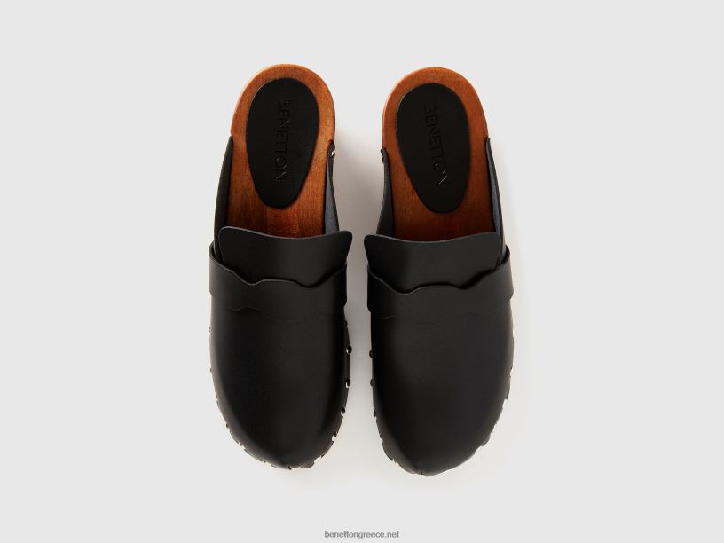 τσόκαρα με καρφιά J8TLD793 Benetton γυναίκες μαύρος