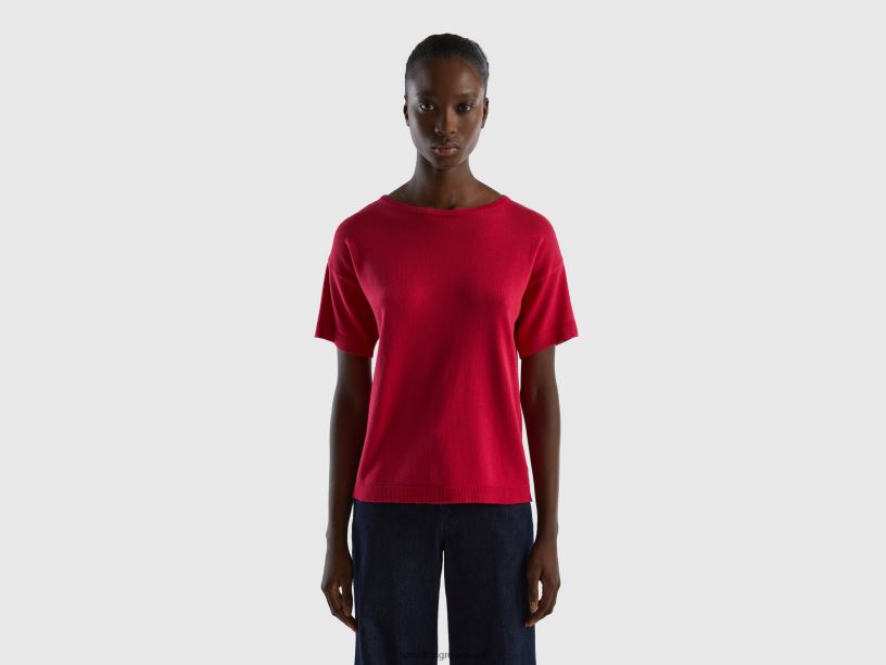 κοντομάνικο πουλόβερ J8TLD3532 Benetton γυναίκες φουξία