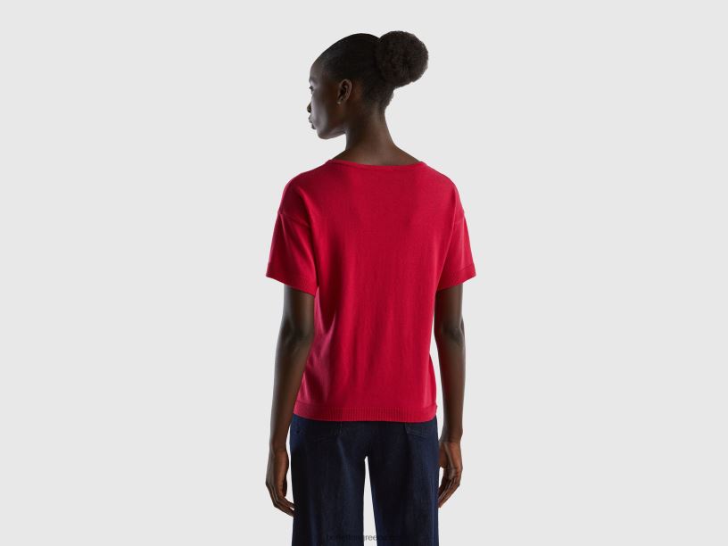 κοντομάνικο πουλόβερ J8TLD38 Benetton γυναίκες φουξία