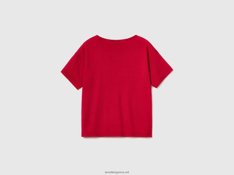 κοντομάνικο πουλόβερ J8TLD38 Benetton γυναίκες φουξία