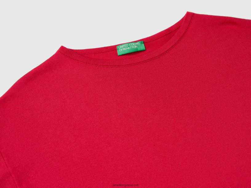κοντομάνικο πουλόβερ J8TLD38 Benetton γυναίκες φουξία