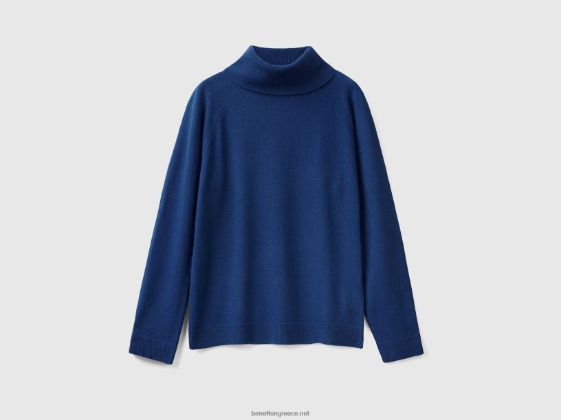 midnight blue ζιβάγκο σε συνδυασμό μαλλί και κασμίρι J8TLD21 Benetton γυναίκες σκούρο μπλε