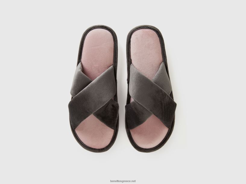 παντόφλες ανοιχτές σε βελούδο J8TLD918 Benetton γυναίκες πολύχρωμο