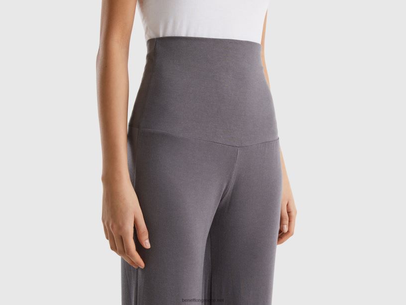 fluy ψηλόμεσο παντελόνι J8TLD4188 Benetton γυναίκες σκούρο γκρίζο