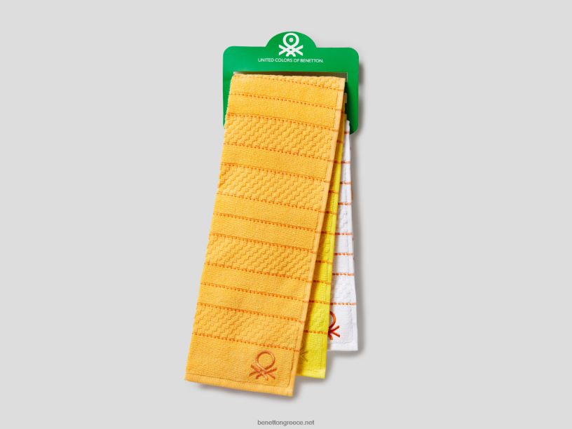 τρεις πετσέτες πιάτων με λογότυπο J8TLD3385 Benettonπολύχρωμο