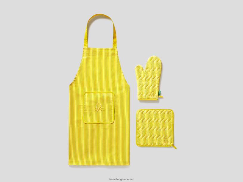 σετ ποδιάς, κατσαρόλας και γάντι φούρνου J8TLD6030 Benettonκίτρινος