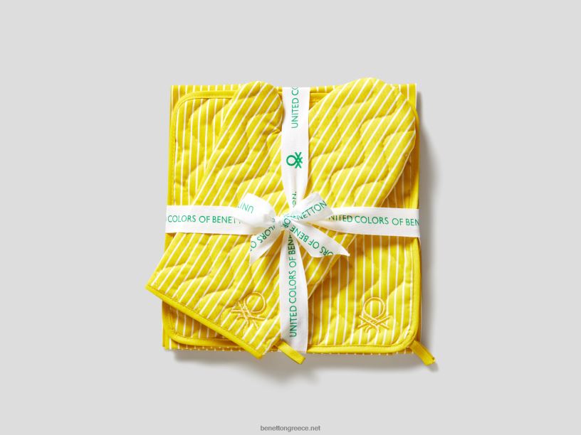 σετ ποδιάς, κατσαρόλας και γάντι φούρνου J8TLD6030 Benettonκίτρινος