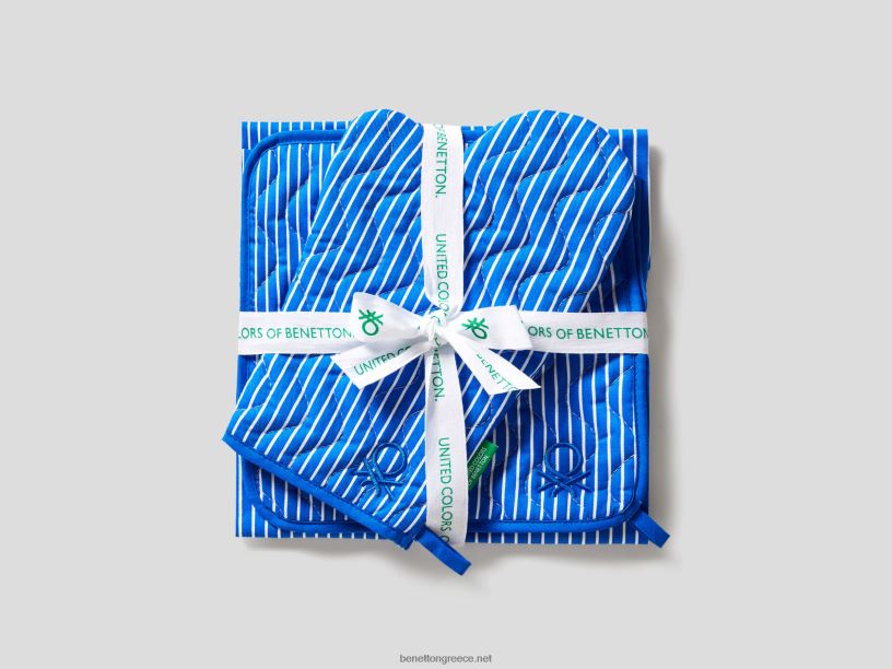 σετ ποδιάς, κατσαρόλας και γάντι φούρνου J8TLD6032 Benettonγαλάζιο