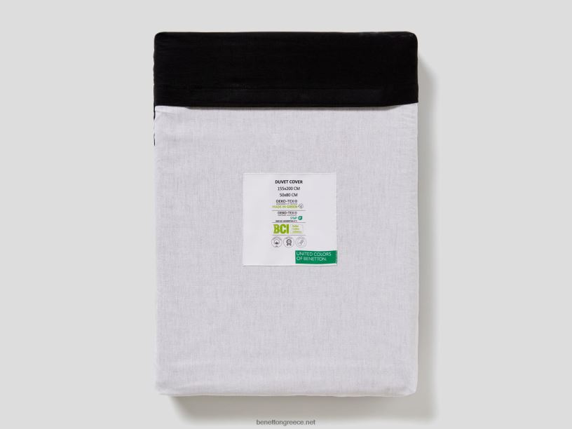 αναστρέψιμο παπλωματοθήκη 155x200 cm και μαξιλαροθήκη J8TLD3351 Benettonμαύρος