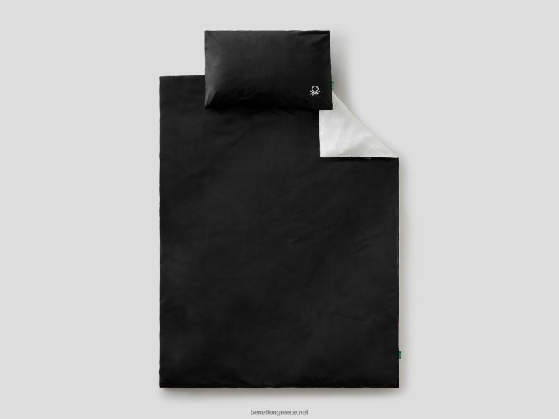 αναστρέψιμο παπλωματοθήκη 155x210 cm και μαξιλαροθήκη J8TLD5981 Benettonμαύρος