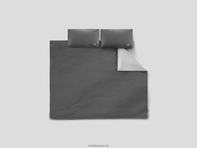 Παπλωματοθήκη αναστρέψιμη 210x230 cm και δύο μαξιλαροθήκες J8TLD3344 Benettonγκρί