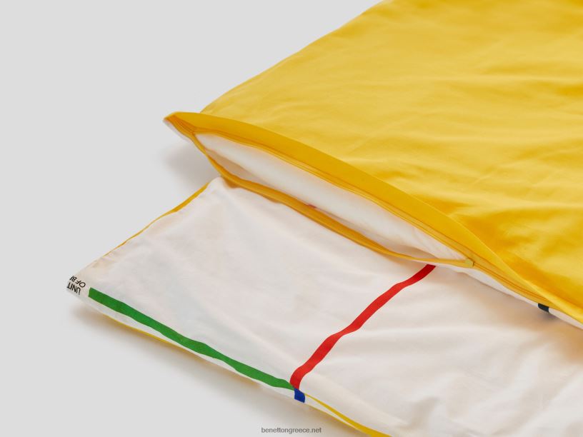 παπλωματοθήκη 210x230 cm και δύο μαξιλαροθήκες J8TLD3346 Benettonκίτρινος