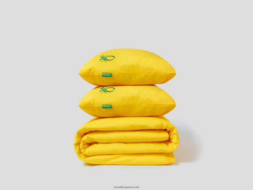 παπλωματοθήκη 210x230 cm και δύο μαξιλαροθήκες J8TLD5986 Benettonκίτρινος