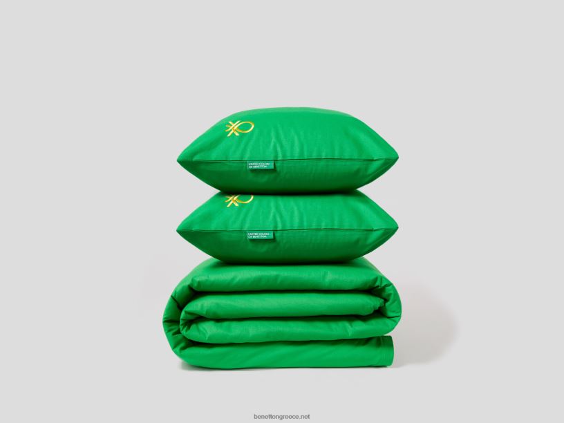 παπλωματοθήκη 210x230 cm και δύο μαξιλαροθήκες J8TLD5988 Benettonπράσινος