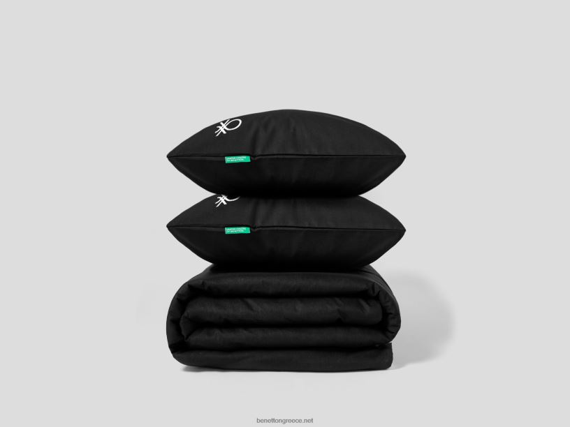 αναστρέψιμο παπλωματοθήκη 255x200 cm και δύο μαξιλαροθήκες J8TLD3332 Benettonμαύρος