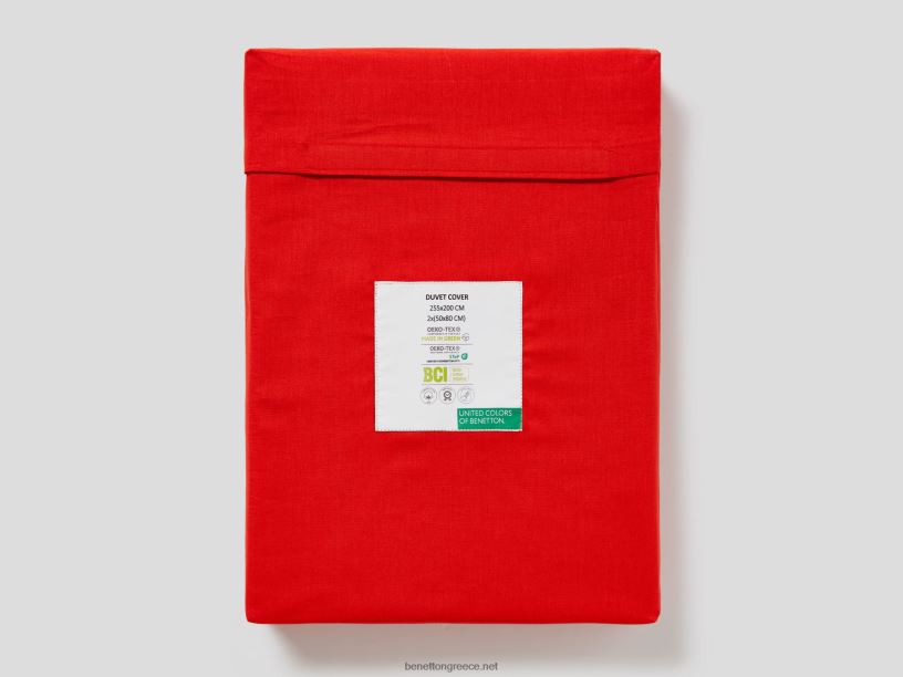 παπλωματοθήκη 255x200 cm και δύο μαξιλαροθήκες J8TLD5969 Benettonτο κόκκινο