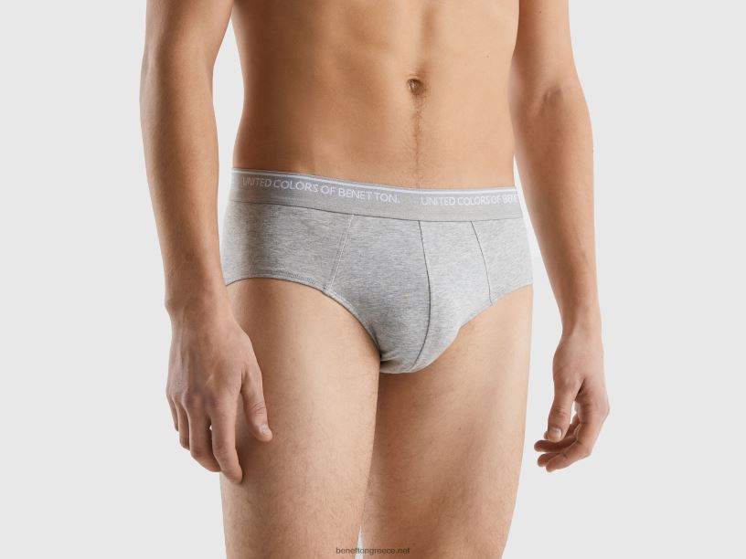 εσώρουχα από ελαστικό βιολογικό βαμβάκι J8TLD1614 Benetton άνδρες ανοιχτό γκρι