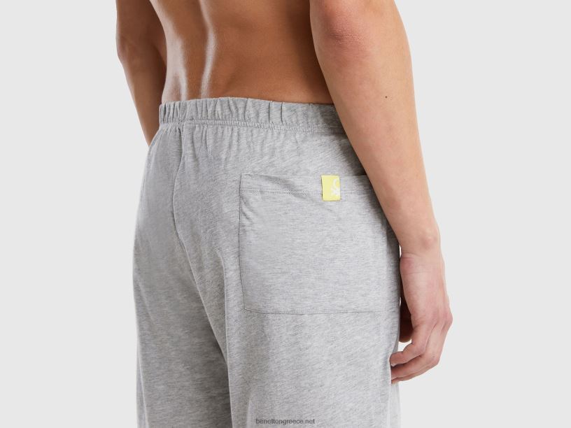 κοντές πιτζάμες από καθαρό βαμβάκι J8TLD1610 Benetton άνδρες κίτρινος