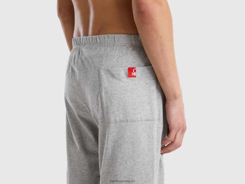 κοντές πιτζάμες από καθαρό βαμβάκι J8TLD4708 Benetton άνδρες το κόκκινο