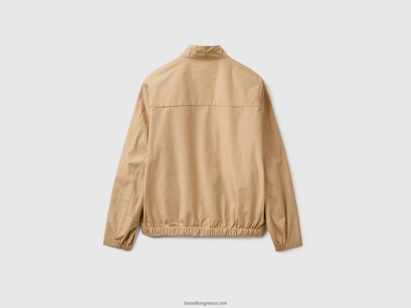 ελαφρύ μπουφάν με φερμουάρ J8TLD4422 Benetton άνδρες μπεζ