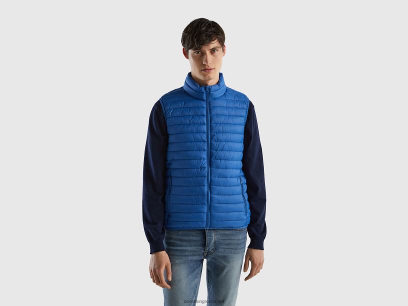 αμάνικο puffer jacket με ανακυκλωμένη βάτα J8TLD4424 Benetton άνδρες γαλάζιο