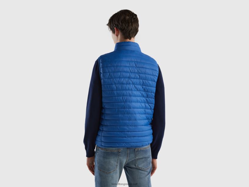 αμάνικο puffer jacket με ανακυκλωμένη βάτα J8TLD4424 Benetton άνδρες γαλάζιο
